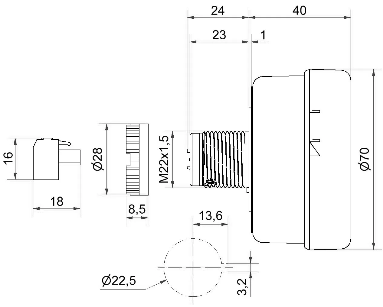 WERMA Mehrtonsirene EM 8 Töne 115VAC BK