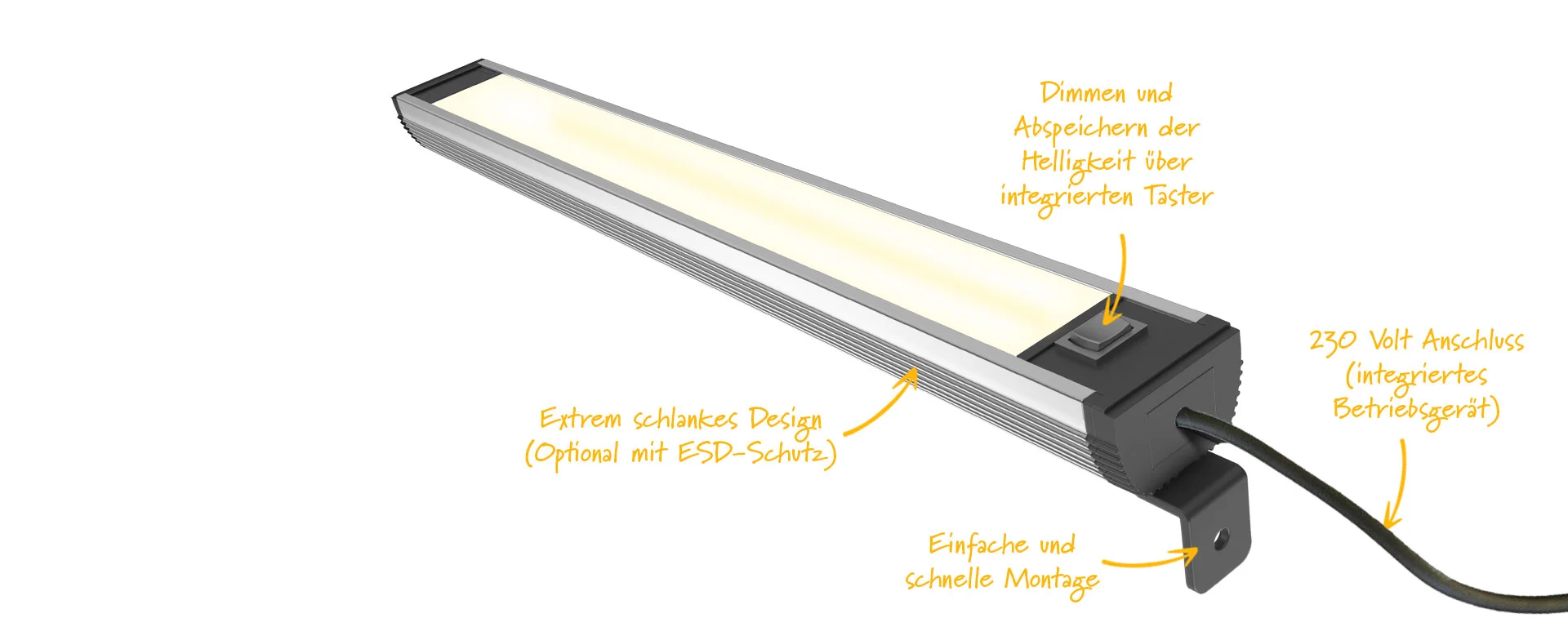 PS WorkLED SE lateral1040 ESD, LED-Arbeitsplatzleuchte