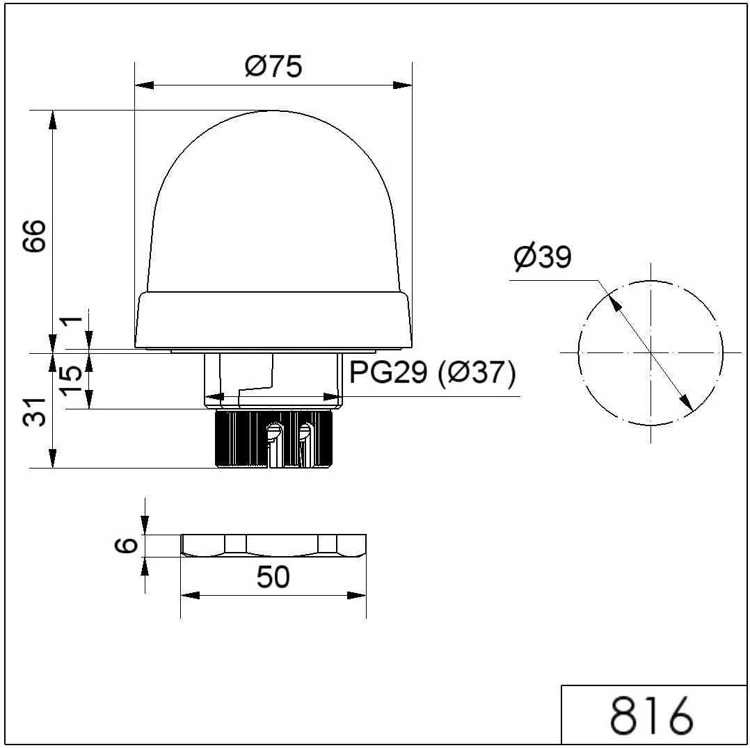 WERMA LED-Dauerleuchte EM 24VAC/DC GN