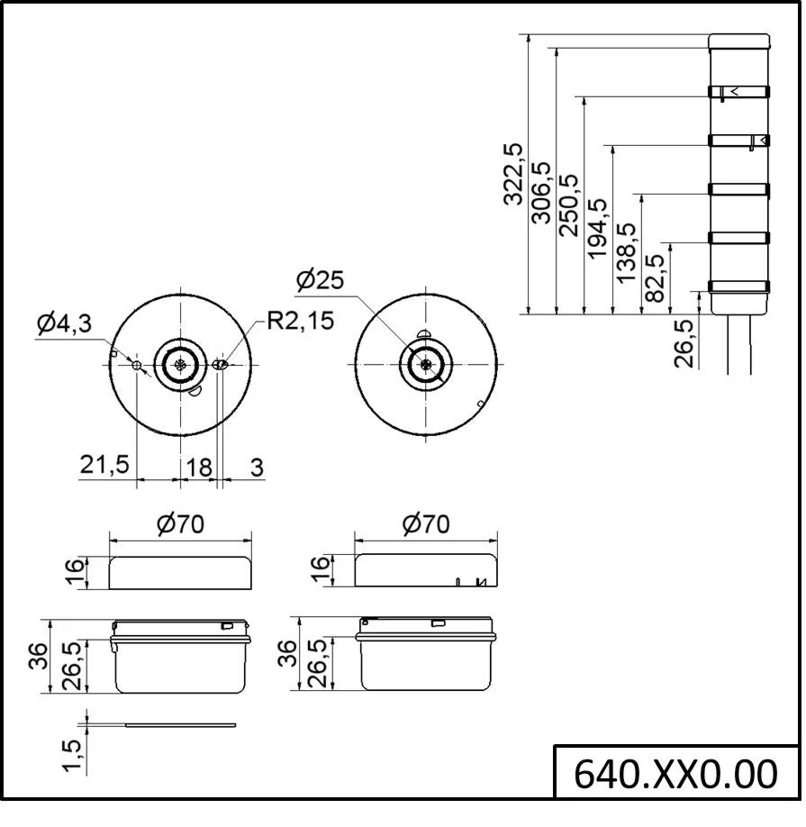 WERMA Anschlusselement BWM 12-230VAC/DC BK