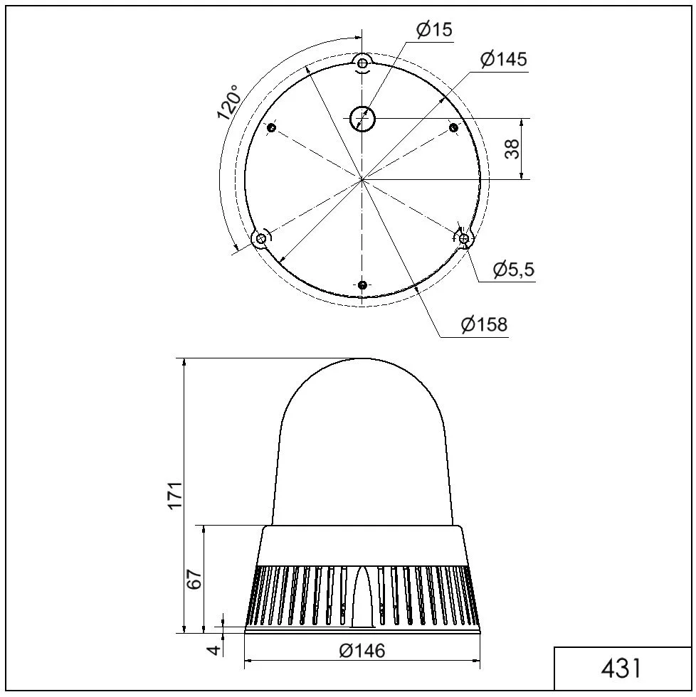 WERMA LED-Sirene BM 32 Töne 115-230VAC BU