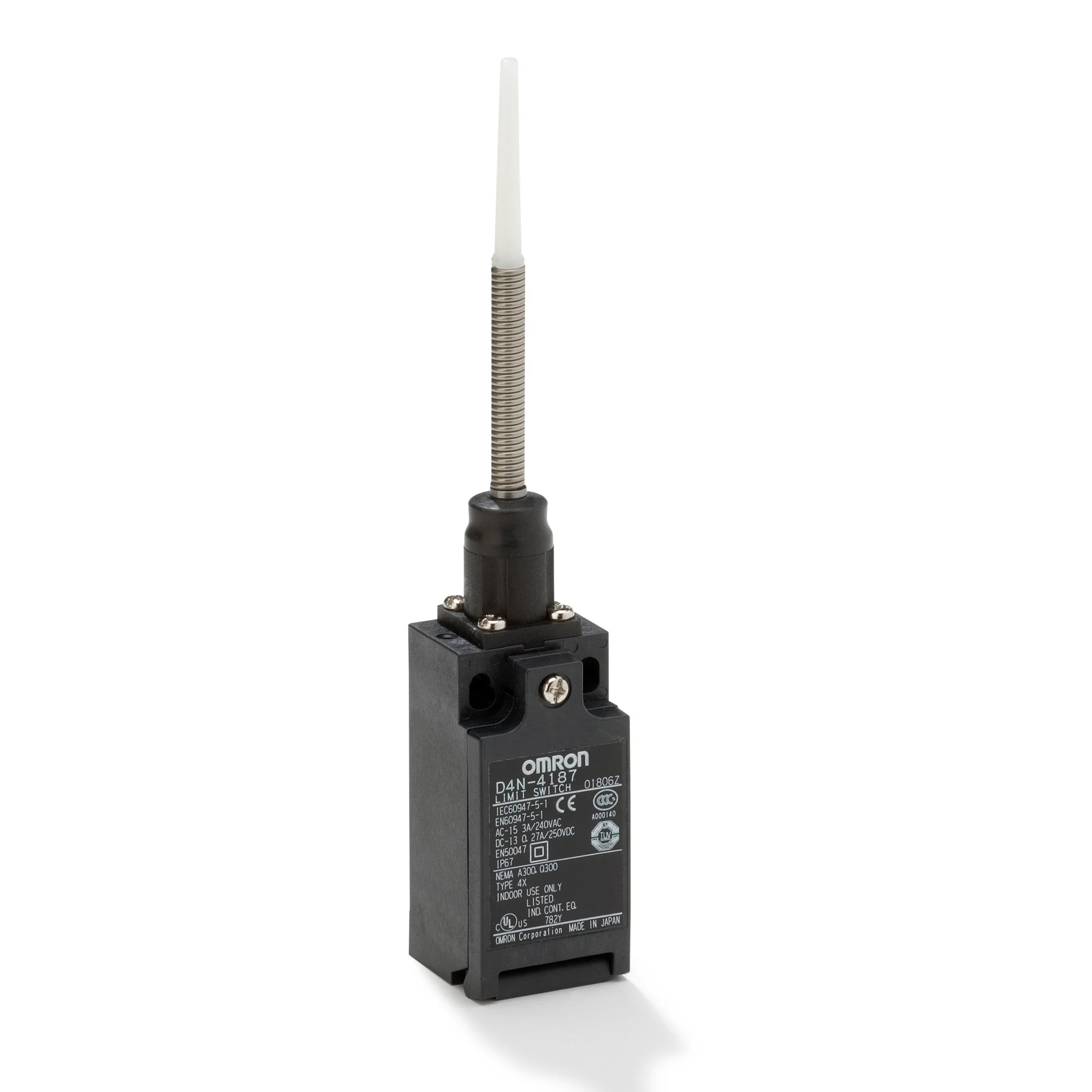 Omron D4N-4187 Miniatur-Sicherheitspositionsschalter 1 Kabeleinführung M20 Kunststoff-Federstab 1 Öffner + 1 Sch