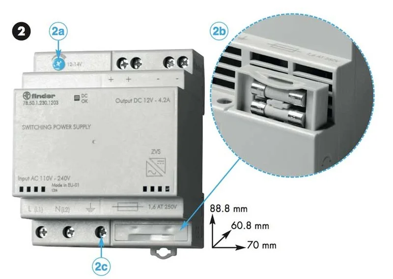 Finder 78.50.1.230.1203 Schaltnetzteil  12 VDC, 4,6A, 50W