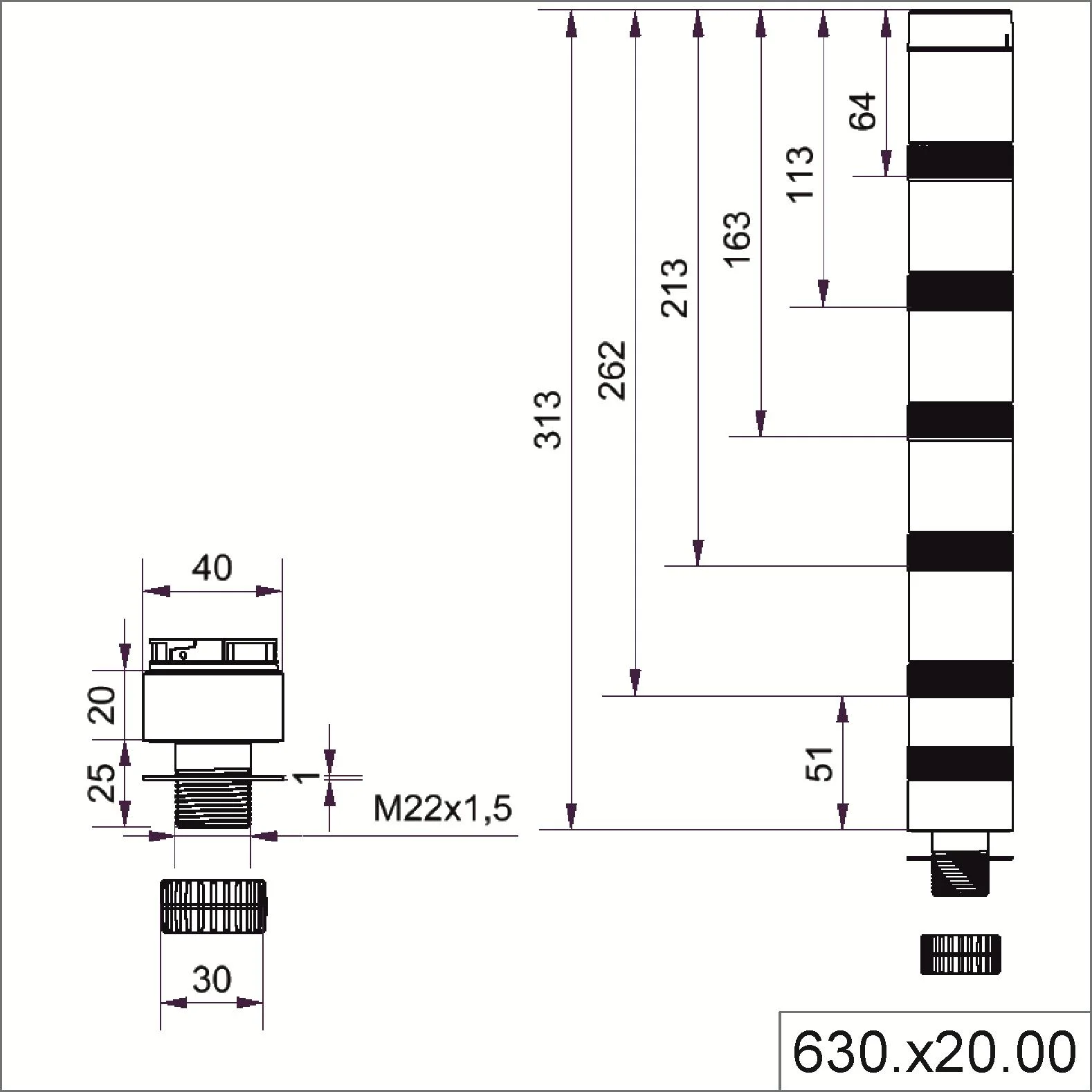 WERMA Adapter für Einlochmontage EM BK