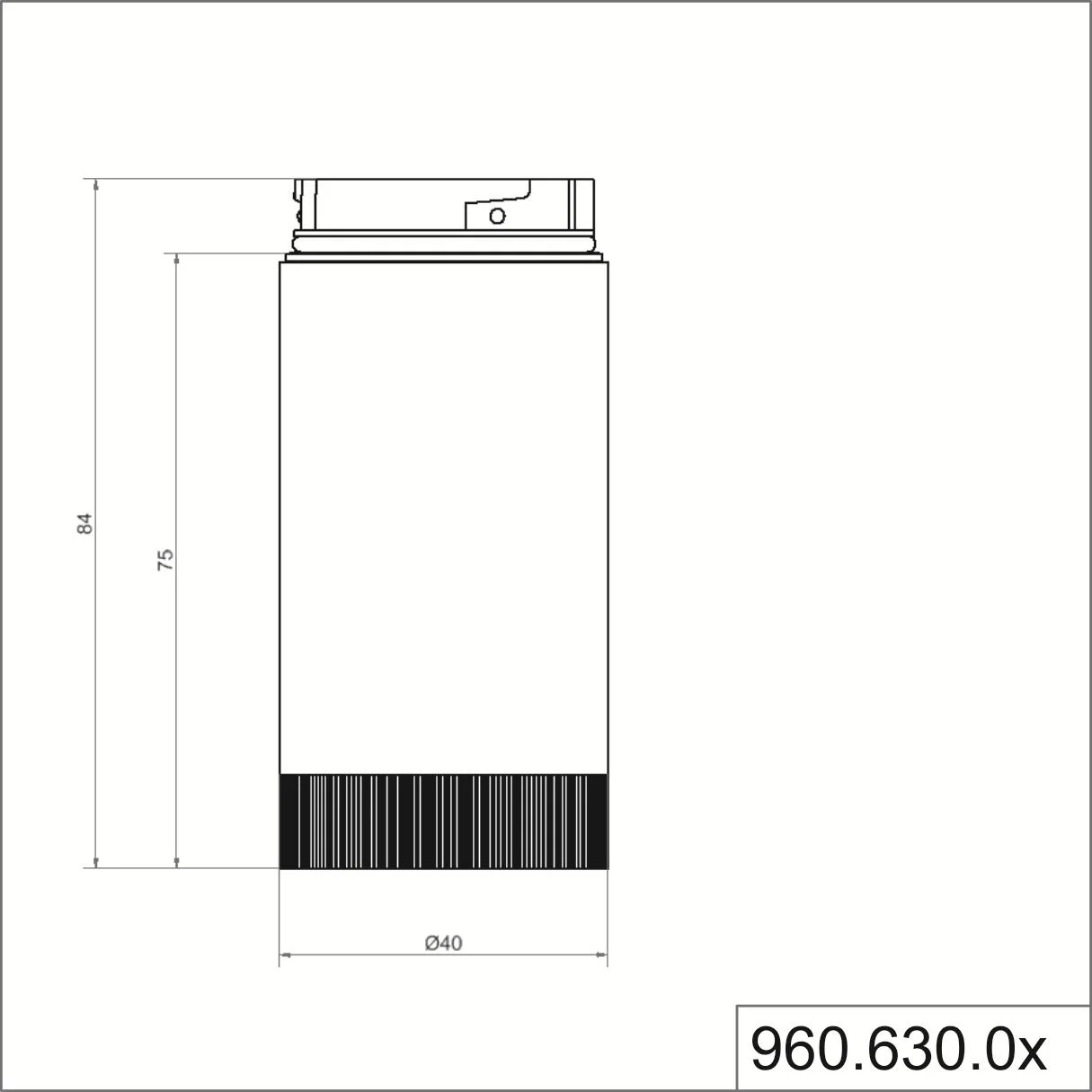 WERMA Rohrverlängerung D40mm 84mm lang BK