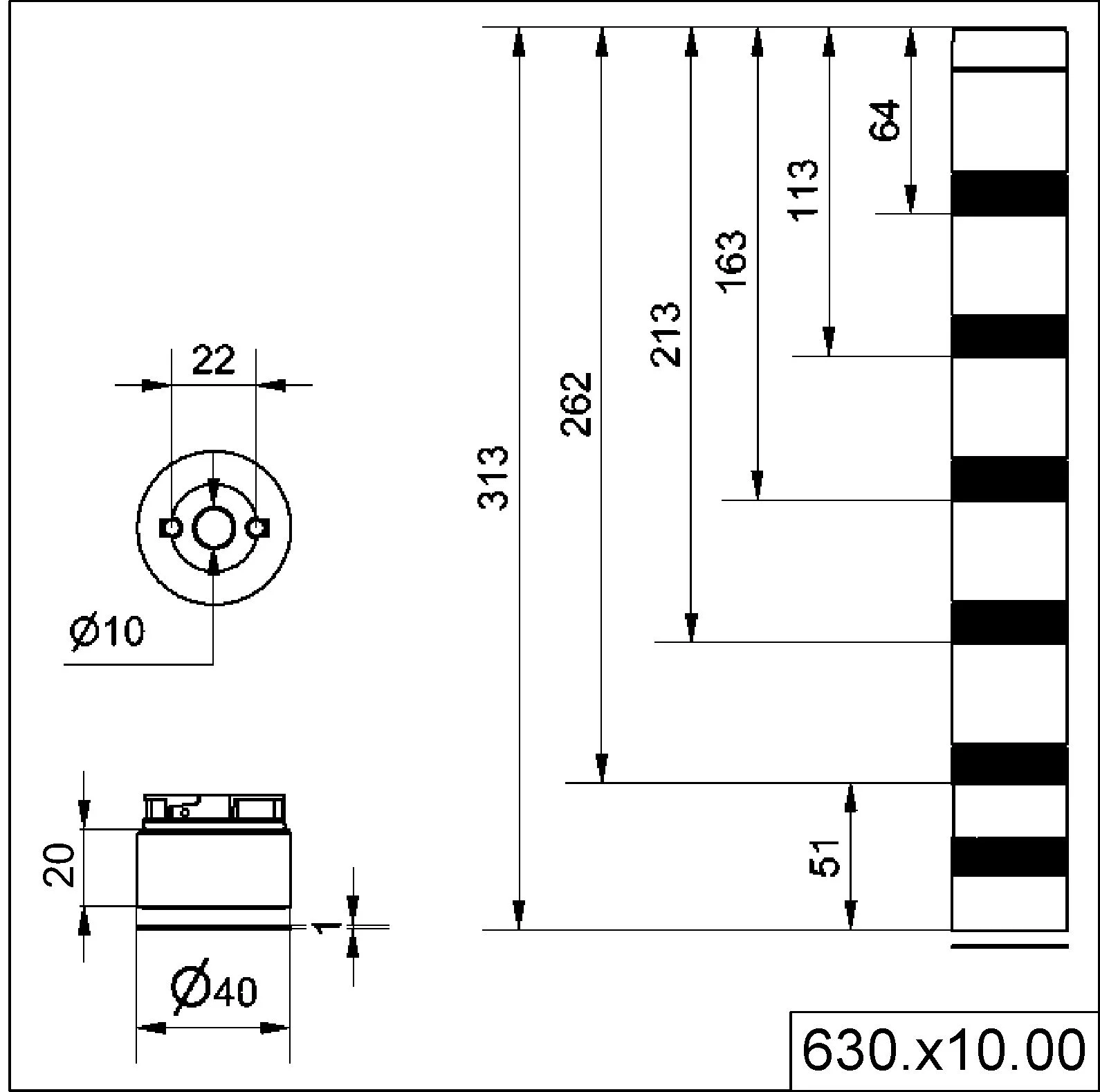 WERMA Adapter für Bodenmontage BWM BK