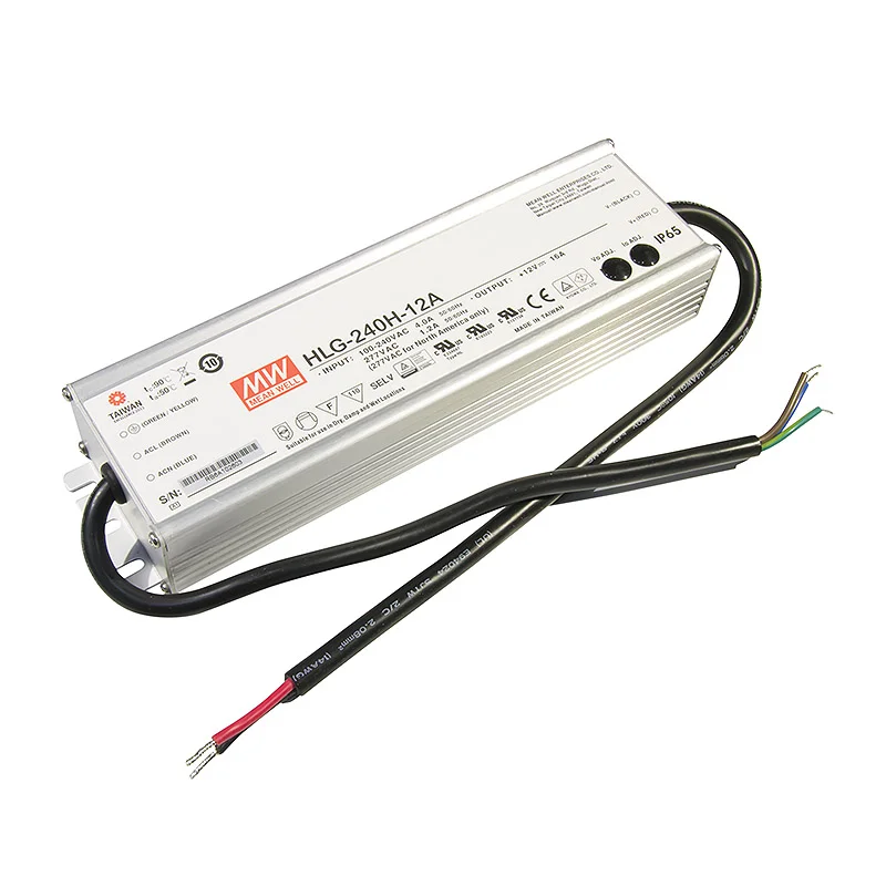 Mean Well, HLG-240H-12A LED-Netzteil, LED-Trafo Konstantspannung, Konstantstrom 192W 16A 12 V/DC
