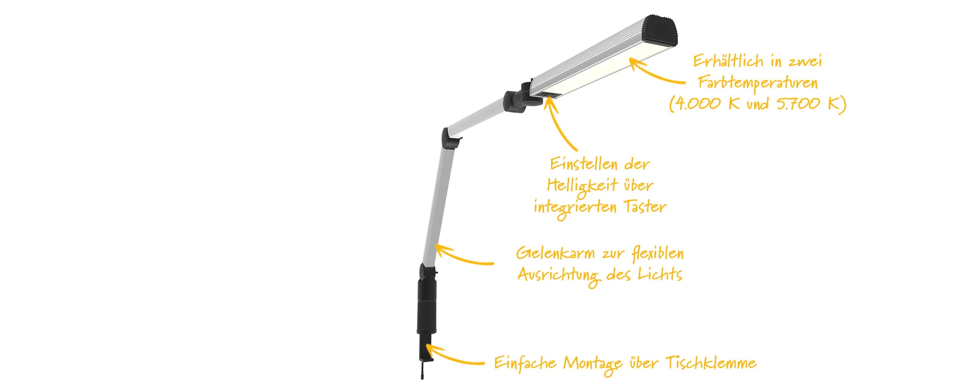 PS FlexLED 1740 SF, LED Gelenkarmleuchte für Arbeitsplätze, 230VAC, 1036.000.001