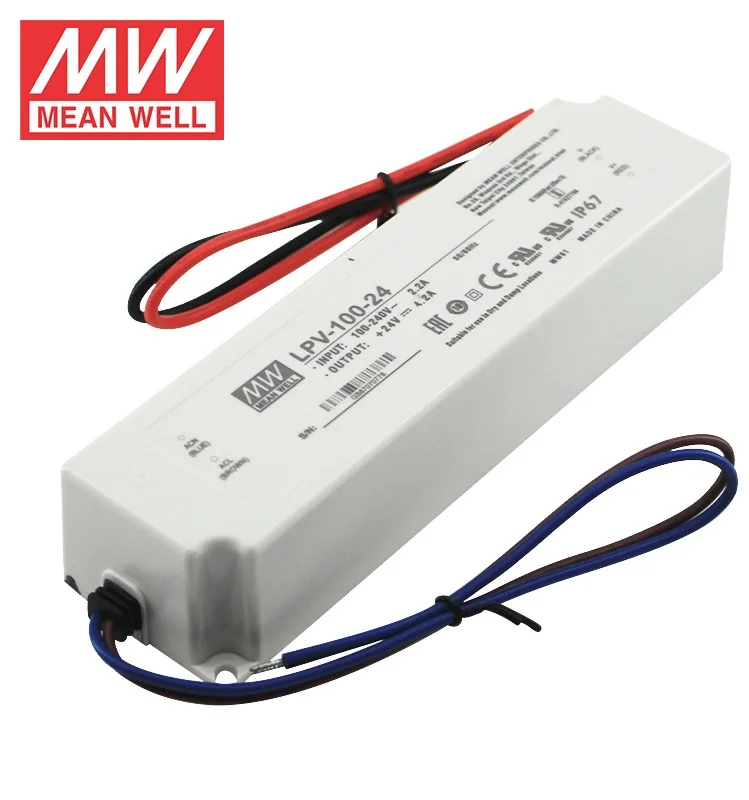 Mean Well, LPV-100-12 LED-Trafo Konstantspannung 102W 0 - 8.5A 12 V/DC nicht dimmbar, Überlastschutz