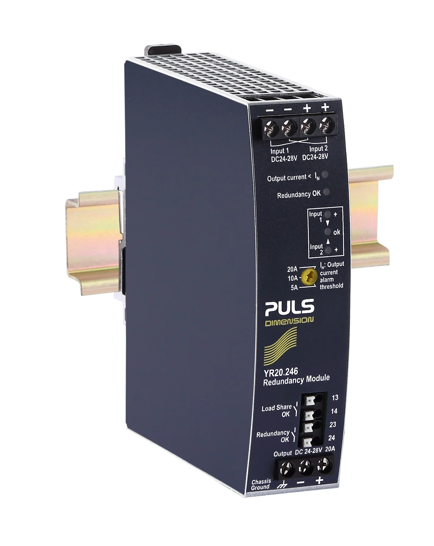 YR20.246 Puls Hutschienen MOSFET Redundanzmodul, 24-28VDC, 20A