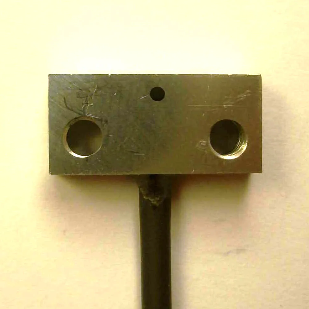 Fotoelektrischer Lichtleitersensor, Einweglichtschranke, Rechteckiges Gehäuse, Seitenansicht, 2 m