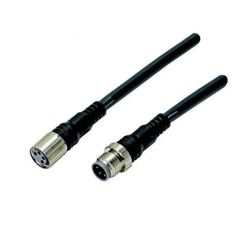 Verbindungskabel mit Rundsteckverbindern, M8 Kupplung (gerade), M12 Stecker (gerade), 4-polig, 0.2 m