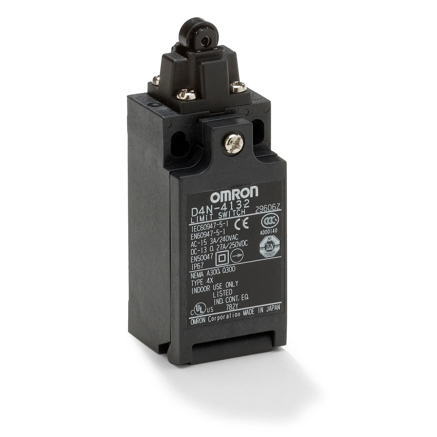 Omron D4N-4132 Miniatur-Sicherheitspositionsschalter 1 Kabeleinführung M20 Rollenstößel 1 Öffner + 1 Schließer (