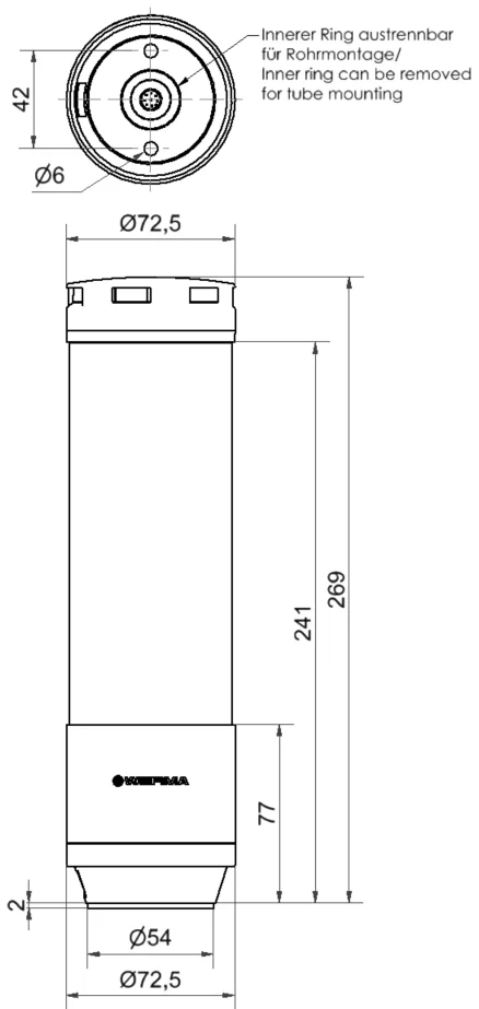 WERMA eSIGN 9 Segmente mit Sirene BK