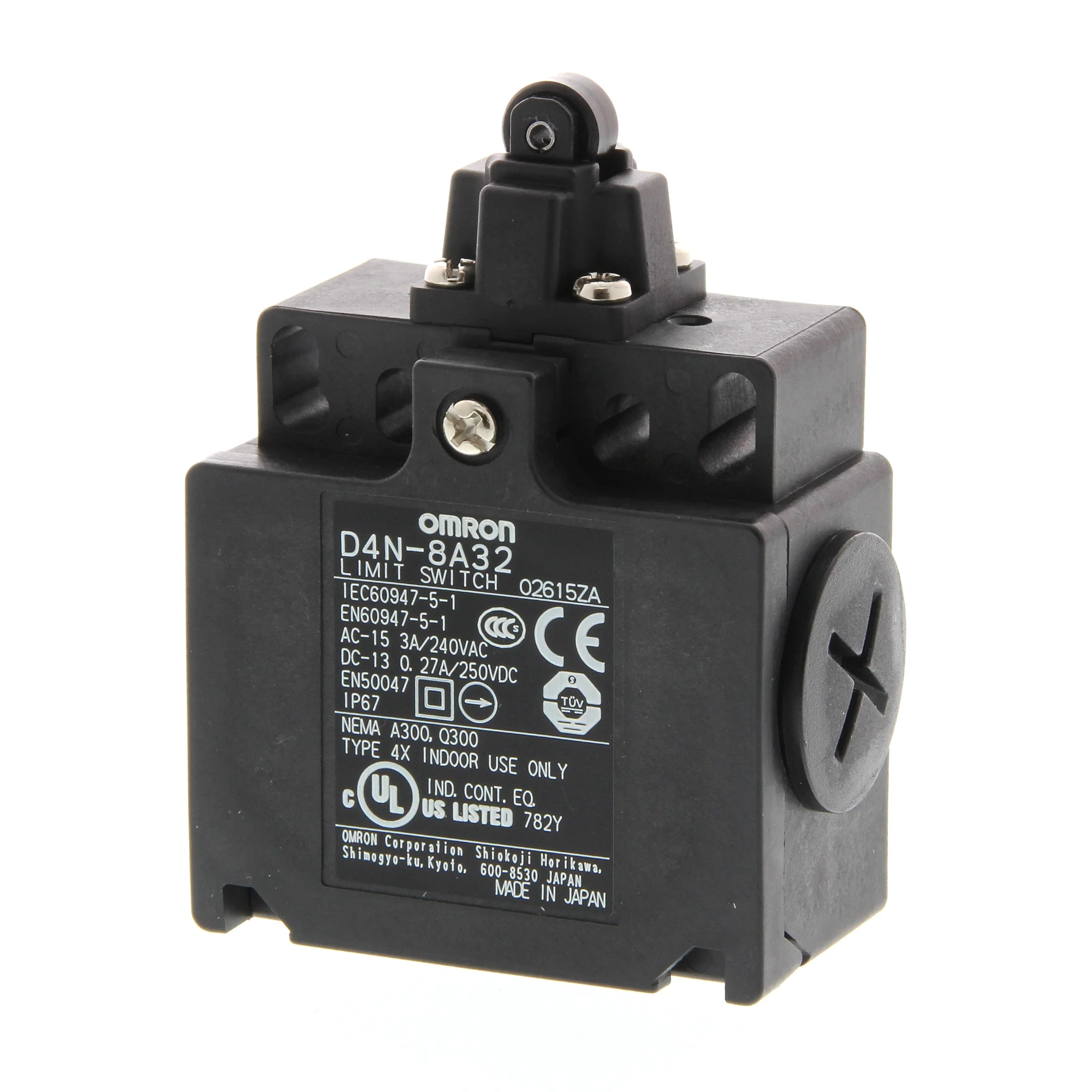 Omron D4N-8A32 Miniatur-Sicherheitspositionsschalter 2 Kabeleinführungen M20 Rollenstößel 1 Öffner + 1 Schließer