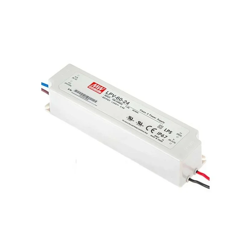 Mean Well, LPV-60-24, LED-Trafo Konstantspannung 60W, 2,5A 24 V/DC nicht dimmbar, Überlastschu