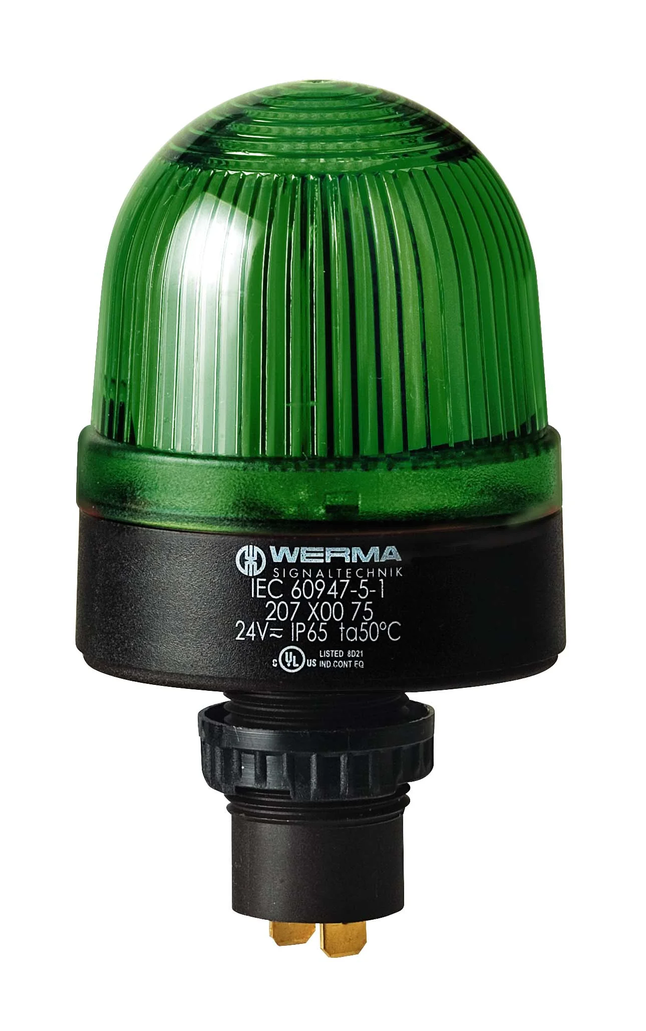 WERMA LED-Dauerleuchte EM 24VAC/DC GN