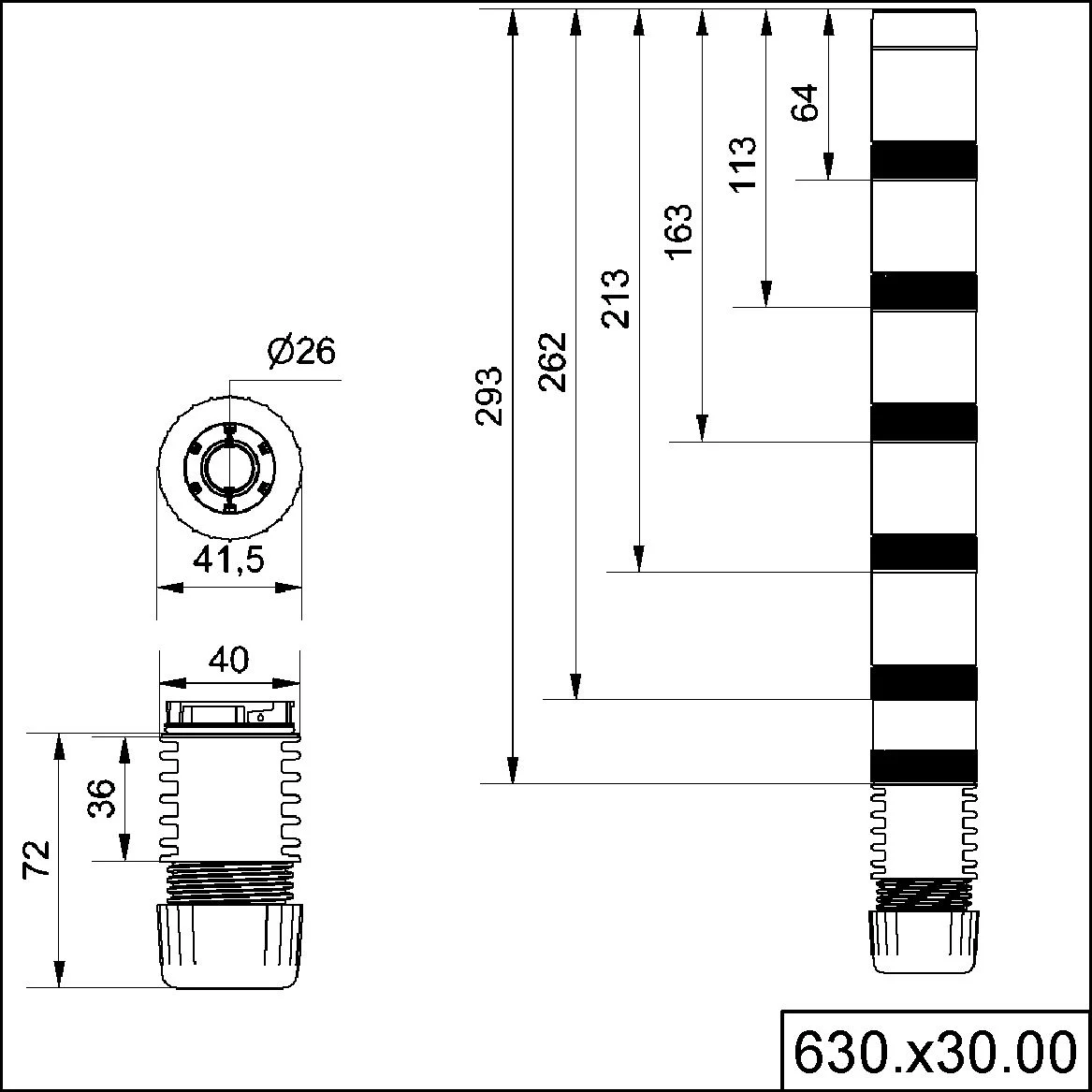 WERMA Adapter für Rohrmontage RM BK