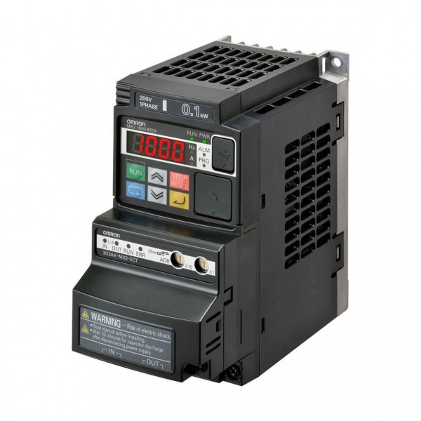 Frequenzumrichter MX2 + EtherCAT, 2,2 kW, 11 A, 200 VAC, 1-phasig, max. Ausgangsfreq. 580 Hz
