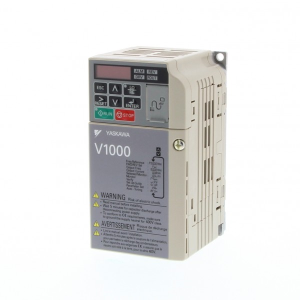 Frequenzumrichter V1000, 0,55 kW, 3,0 A, 200 VAC, 1-phasig, sensorlose Vektorregelung, max. Ausgangs