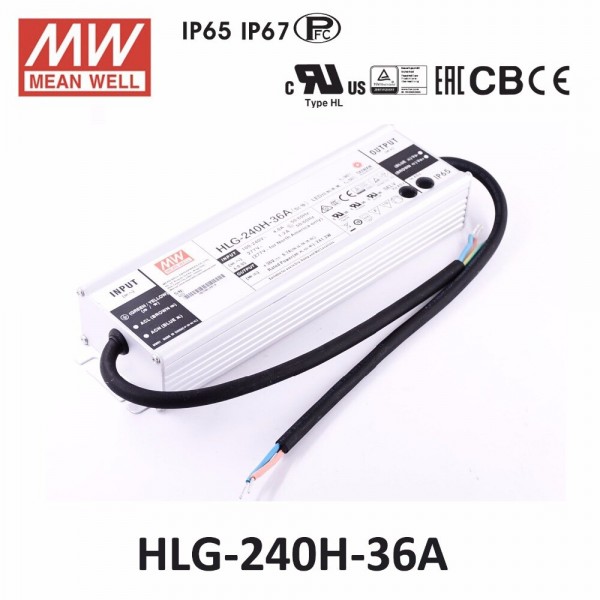 HLG-240H-36A, LED-Netzteil, 240W, 36V, 6,7A, IP65