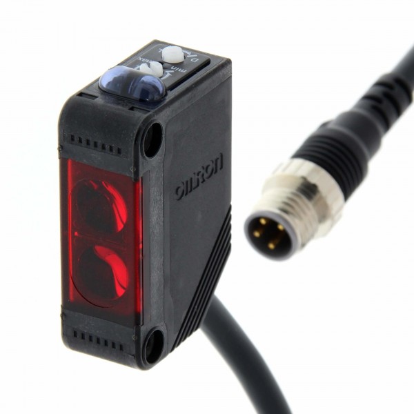 Fotoelektrischer Sensor, retroreflektierend mit MSR, 3 m, M8-Anschlusskabel, 4-poliges 0,3-m-Kabel,