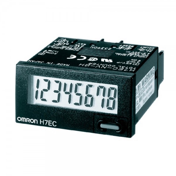 LCD-Summenzähler, schwarz, 48x24mm, o. Hilfsspannung, 20Hz, 0..99999999, Input: 24..240VAC/DC, IP66