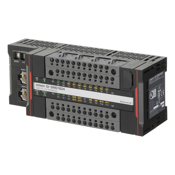 Sicherheits-Remote-E/A-Anschluss (CIP-S) mit Schalt-Hub mit 2 Anschlüssen und 12 PNP-S-Digital-Eingä