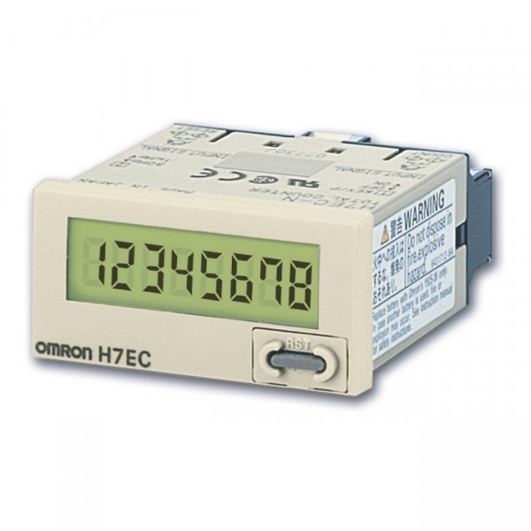 LCD-Summenzähler, grau, 48x24mm, o. Hilfsspannung, 30Hz/1kHz, 0..99999999, Input: pot-freier Kontakt