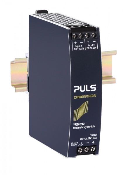 YR20.242 Puls Hutschienen MOSFET Redundanzmodul, 12-28VDC, 20A